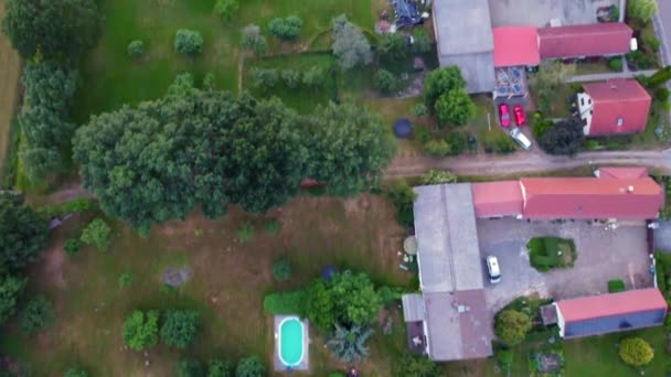 Large Land Plots Small Village Amazing Aerial View Flight Tilt — Stock Video