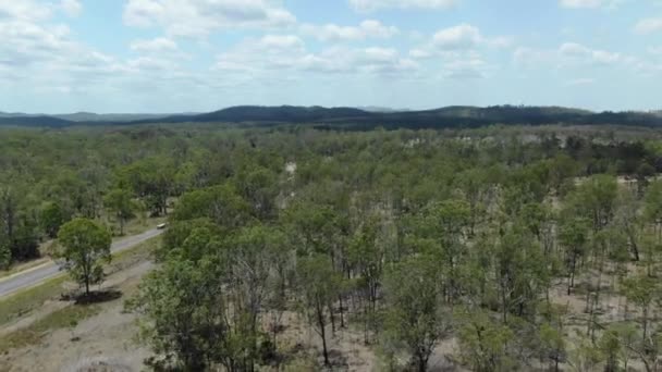 Cars Trucks Driving Desert Road Rural Landscape Area Queensland Australia — Stock video