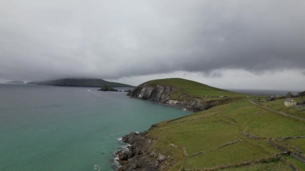 Dramatic View Dunmore Head Dingle Peninsula Ireland Drone Aerial — Stok video