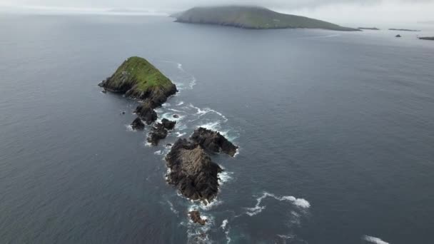 Blasket Islands Dunmore Head Dingle Peninsula Ireland Drone Aerial View — Stok video