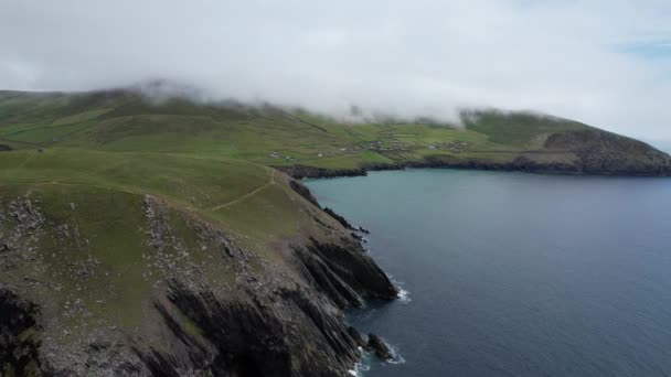 Slea Head Drive Dunmore Head Dingle Peninsula Ireland Drone Aerial — Stok video