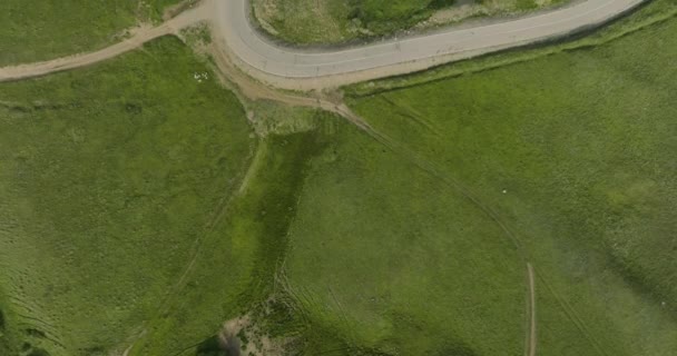Countryside Road Pathway Vibrant Grassfield Kojori Area Georgia — Stock Video