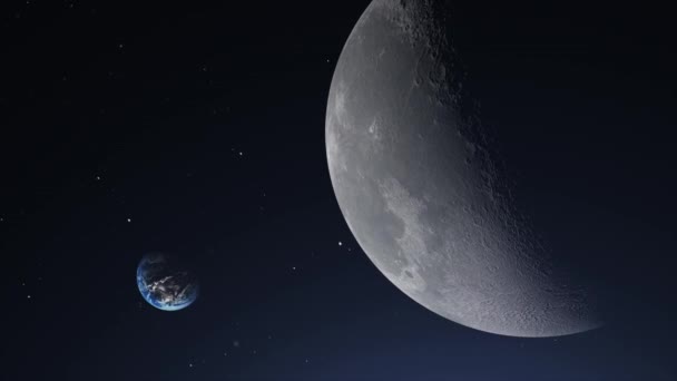 Moon Planet Earth Background Space — Wideo stockowe