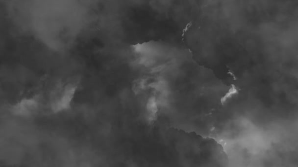 Thunderstorm Occurred Top Thick Dark Sky — Vídeo de Stock