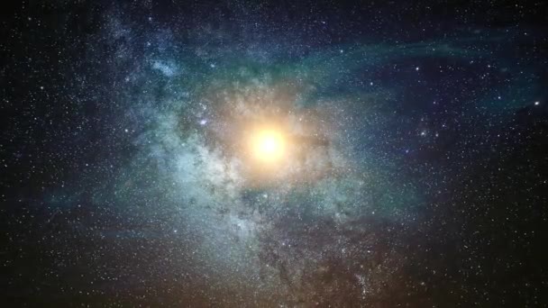 Галактика Движется Вселенной Яркой Энергией Середине — стоковое видео