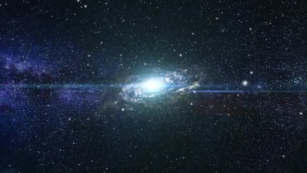 Galaxy Hovering Dark Space — Stockvideo