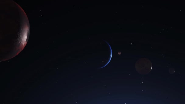 Solar System Four Innermost Planets Zoom Earth — Vídeo de Stock