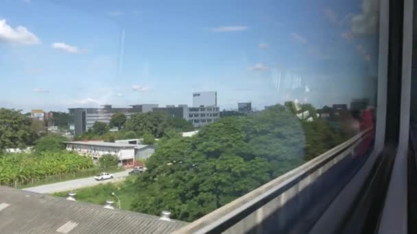 View Suburb Bangkok Window While Airport Rail Link Airport — Vídeo de stock