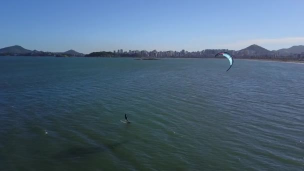 Kite Foil Praia Camburi Vitria Esprito Santo Brasil — Vídeo de Stock