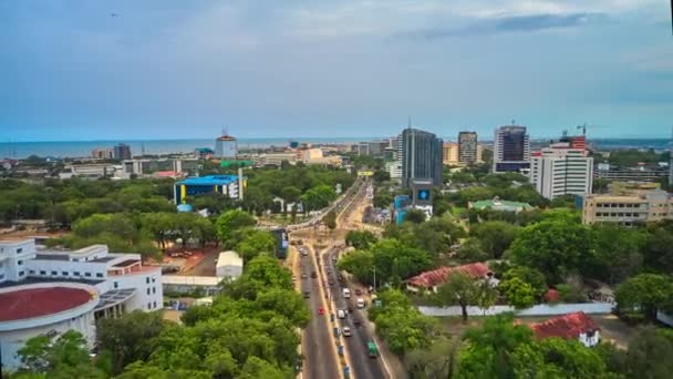 Timelapse Traffic Flow Accra Business Area Ghana Africa — Vídeo de Stock