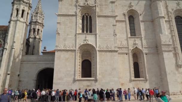 Jeronimos Monastery One Most Decorative Churches Portugal — Vídeo de stock