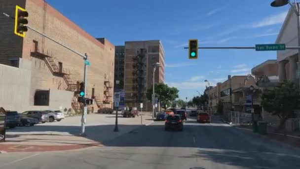 Moving Trucks Cars Traffic Light Joliet — Vídeo de Stock