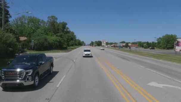 Traveling Illinois State Tollway Roads Streets Construction Slow Traffic Rush — Vídeos de Stock