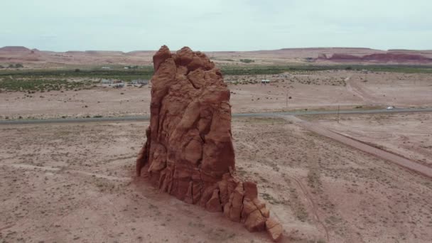 Unique Geological Natural Rock Formation Arizona Desert Aerial Orbit — Vídeo de Stock