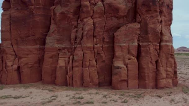 Geological Layers Sandstone Rock Standing Cliff Rock Formation Arizona Desert — Vídeos de Stock