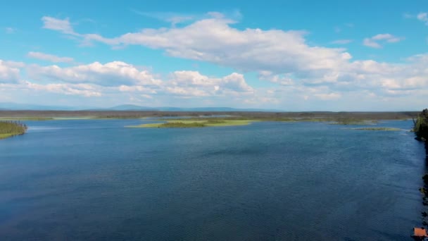 Drone Video Clearwater Lake Delta Junction Summer — Stockvideo