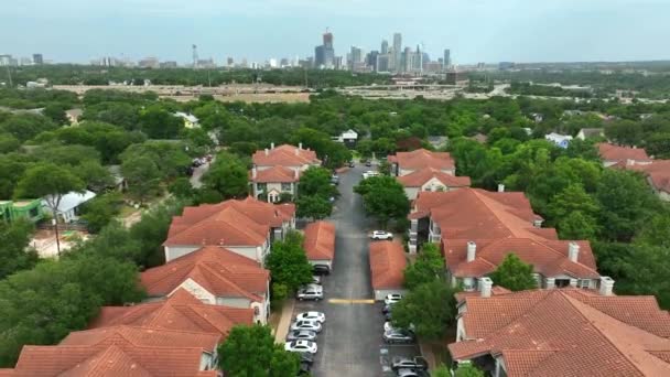 Vista Suroeste Usa Casas Distancia Residencial Ciudad Urbana Americana Skyline — Vídeos de Stock