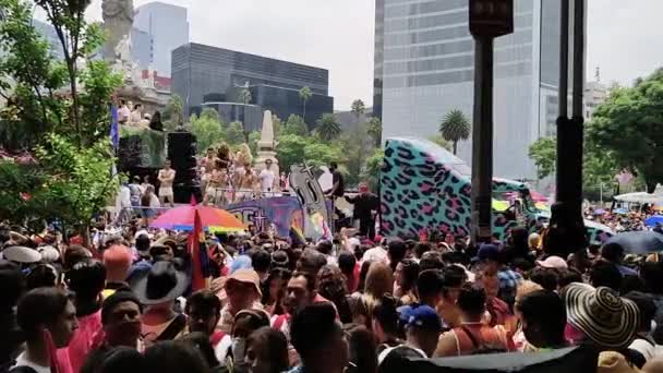 Shot Animation Team Pride Parade Mexico City June — Stockvideo