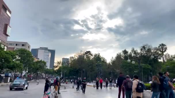 Zeitraffer Der Avenida Jurez Der Innenstadt Von Mxico — Stockvideo