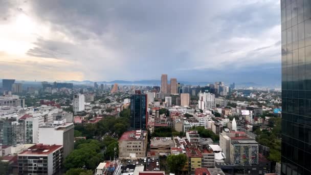 Pôr Sol Timelapse Cidade México Durante Longa Tempestade — Vídeo de Stock