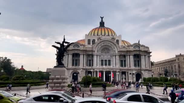 Zeitraffer Vor Dem Bellas Artes Palast Der Innenstadt Von Mexiko — Stockvideo