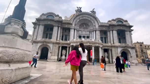 Timelapse Front Bellas Artes Museum Mexico City — Stockvideo