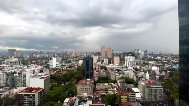 Pôr Sol Timelapse Cidade México Com Densa Nuvem Tempestade — Vídeo de Stock