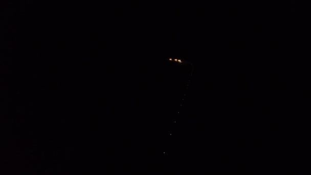 Drone Shot Cars Parading Night — Stockvideo