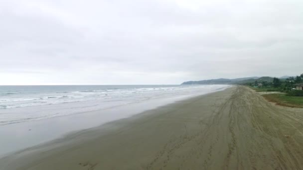 Idyllic Seascape Long Sandy Shore Cloudy Sky Curia Santa Elena — Video Stock