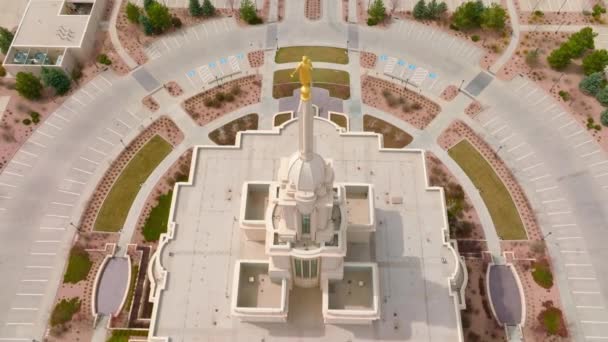 Luchtfoto Crane Tilt Schot Van Lds Mormon Payson Utah Temple — Stockvideo