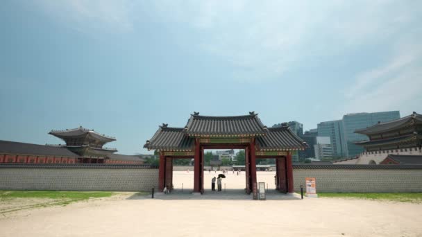 Yongseongmun Gate Persone Turisti Che Camminano All Interno Del Palazzo — Video Stock