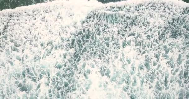 Overhead Drone Shot Beach Waves Blue Sea Foam Video — Video