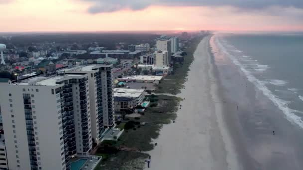 Sunrise Beach Aerial North Myrtle Beach South Carolina — Wideo stockowe
