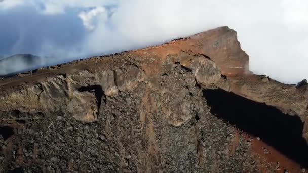 Drone Footage Piton Des Neiges Summit Reunion Island — Video Stock