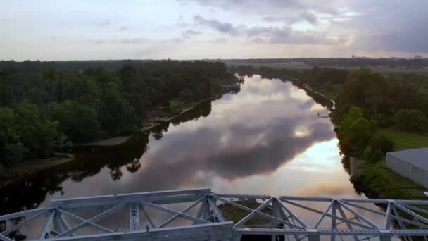 Aerial Pullout Swing Bridge Intracoastal Waterway North Myrtle Beach South — Vídeo de stock