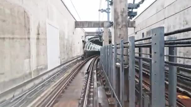 Chemin Fer Dans Ligne Mtr South Island Hong Kong Départ — Video