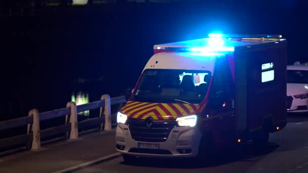 Red French Fireman Truck Renault Master Intervention First Rescue Van — Vídeos de Stock