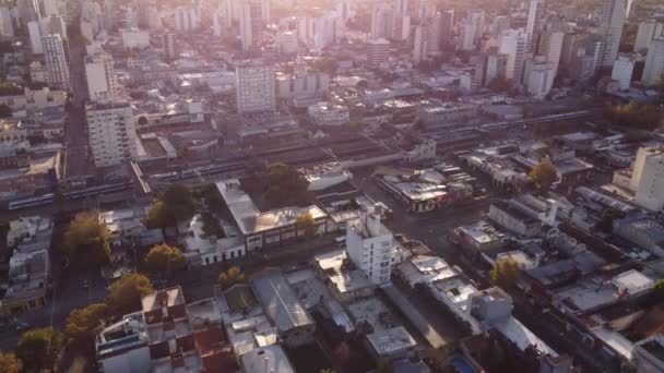 Bird Eye View Lomas Zamora Train Station Sunset Buenos Aires — Vídeos de Stock