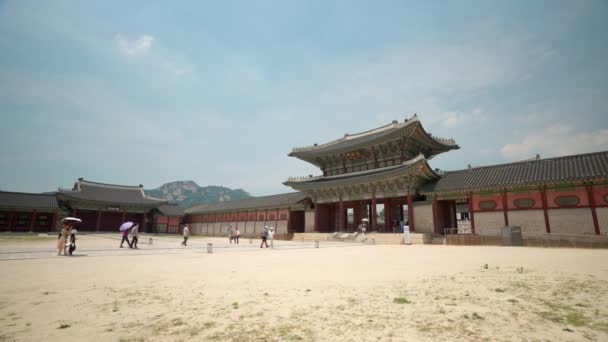Geunjeongmun Third Inner Gate Gyeongbokgung Gyeongbokgung Palace Main Palace Joseon — Stockvideo