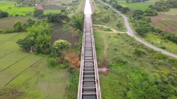 Amazing Canal Bridge Road Drone Top View Karnataka Mysure Mysore — 图库视频影像