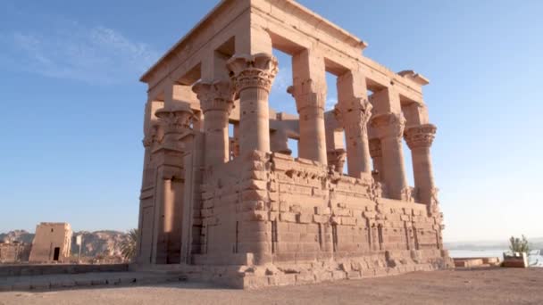Wide View Preserved Ruins Ancient Temple Philae Aswan Egypt — Video