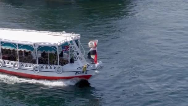 Detalhe Parte Dianteira Tradicional Barco Que Crusing Através Rio Nile — Vídeo de Stock