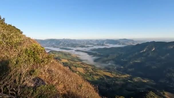 Incredibile Aerea Brasile Paesaggio Montano Drone Colpo Pan Destra — Video Stock