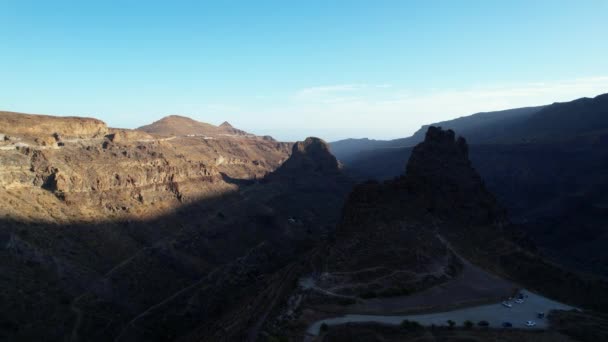 Ansite Fortress Panoramic Aerial Shot Ansite Fortress Island Gran Canaria — Vídeo de stock