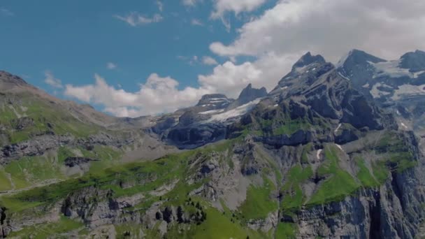 Flying Rothorn Mountain Peak Sunny Summer Day — Wideo stockowe