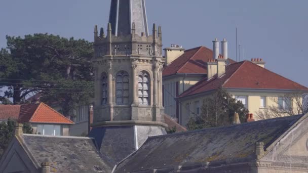 Trouville Sur Mer Church Pullback Shot — Wideo stockowe