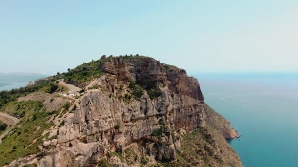 Cap Canaille French Riviera Drone Shot Clear Summer Day — Wideo stockowe