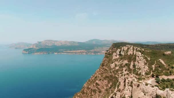 Cap Canaille French Riviera Drone Shot Clear Summer Day — Wideo stockowe