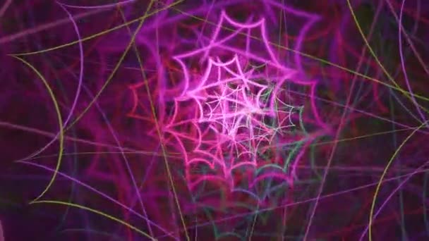 Geknipte Geometrie Regenboog Fractal Spiralen Naadloze Looping Abstracte Achtergrond Ontspannende — Stockvideo