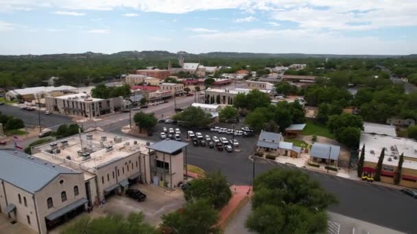 Aerial Footage Famous German Town Fredericksburg Texas — Stockvideo